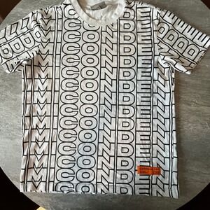 Vintage Y2K Icon Denim White Graphic Print Short Sleeve Menswear T-Shirt Medium